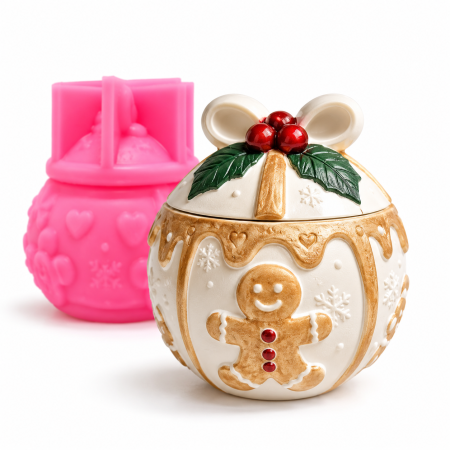 Matriță din silicon pentru recipiente de Crăciun – model decorativ de iarnă