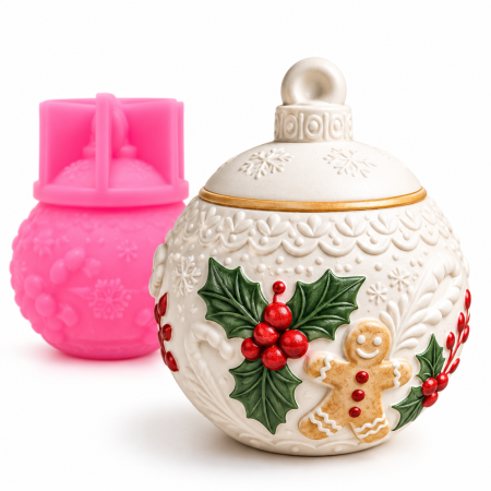 Matriță din silicon pentru recipiente de Crăciun – model decorativ de iarnă