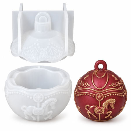Rasina Epoxidica & Praf Ceramic - Matriță silicon recipient Glob de Crăciun