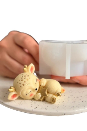 Matrițe Silicon Premium (Food Grade) - Matrita din silicon alimentar premium, Deer with a gold star, pentru lumânări, săpun și deserturi