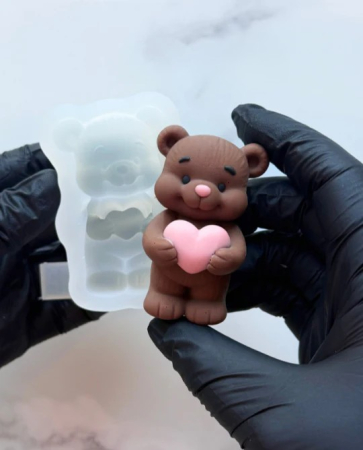 Matrita din silicon alimentar premium, Love Teddy Bear, pentru lumânări, săpun și deserturi [2]