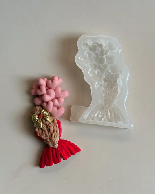 Matrita din silicon alimentar premium, Fata cu Baloane, pentru lumânări, săpun și deserturi [2]