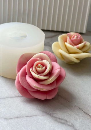 Matrita din silicon alimentar premium, Camellia, pentru lumânări, săpun și deserturi [2]