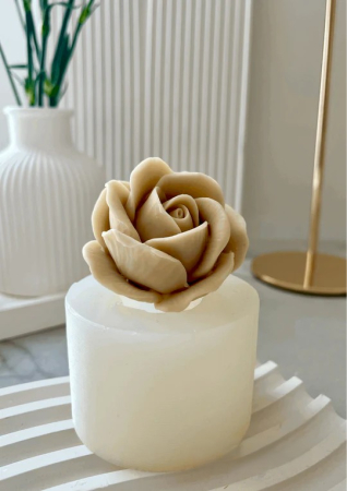 Matrita din silicon alimentar Rose Large pentru desert, săpun și lumânări [1]