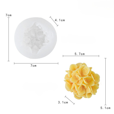 Matrita din silicon, Milmatt, Hortensie, 7 x 4,1 cm [2]