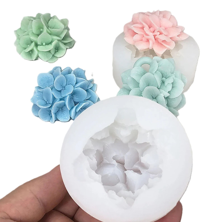 Matrite Florale - Matrita din silicon, Milmatt, Hortensie, 7 x 4,1 cm
