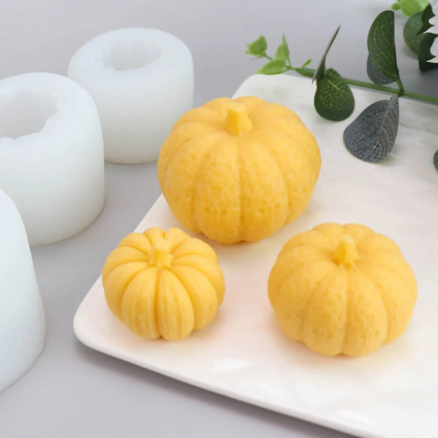 Matrita pentru lumanari, Milmatt, Model Dovleac, Halloween, toamna, silicon alimentar, non toxic, 70 x 55 mm [5]