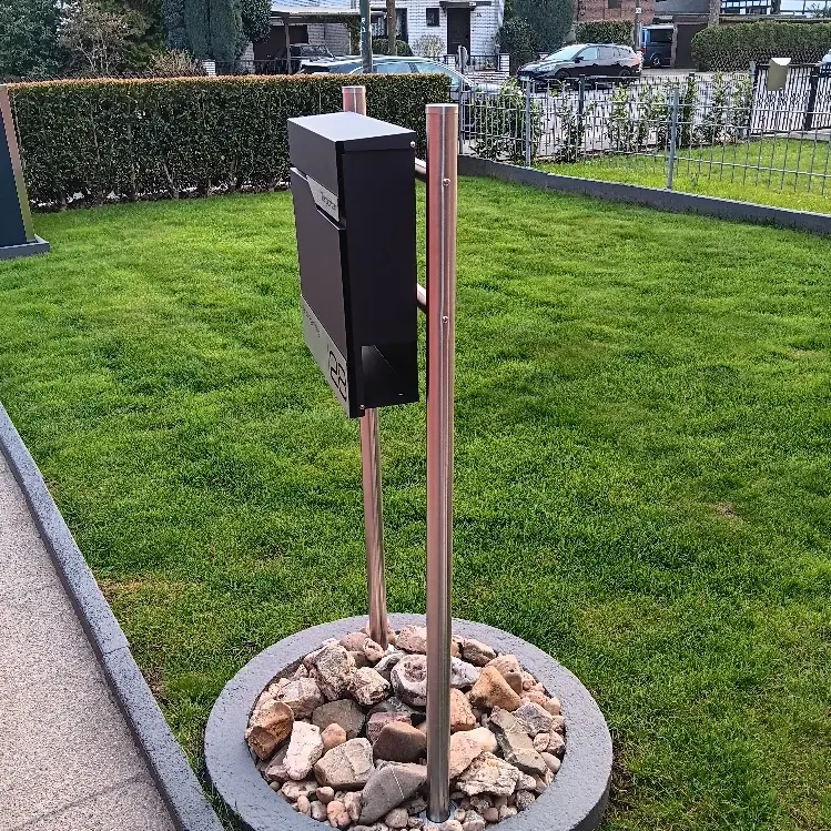 Cutie poștală independentă 2 buc din oțel inoxidabil MimoElvo pentru clădiri de apartamente cu gravare laser  | ral 7016 Personalizata [7]