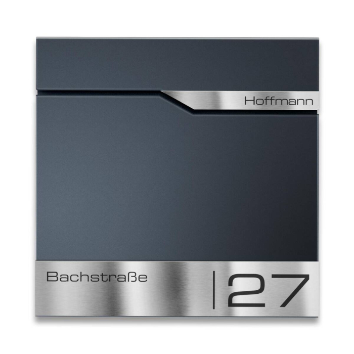 Cutie poștală independentă 2 buc din oțel inoxidabil MimoElvo pentru clădiri de apartamente cu gravare laser  | ral 7016 Personalizata [9]