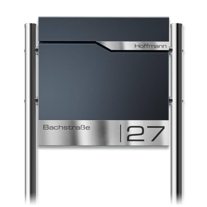 Cutie poștală independentă 2 buc din oțel inoxidabil MimoElvo pentru clădiri de apartamente cu gravare laser  | ral 7016 Personalizata [8]