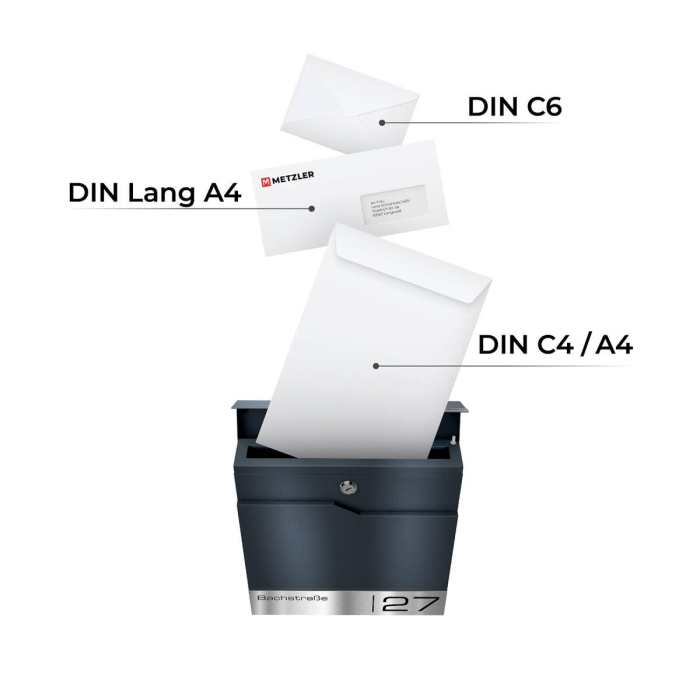 Cutie poștală MimoElvo cu sonerie wireless | personalizată cu gravură | plăcuță de identificare din oțel inoxidabil [4]