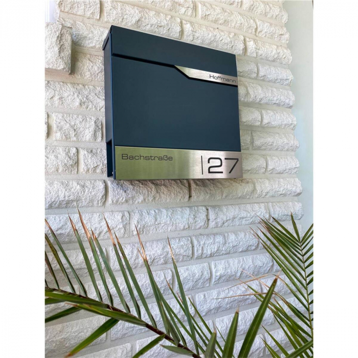 Cutie poștală MimoElvo antracit RAL 7016 oțel | Personalizata [10]