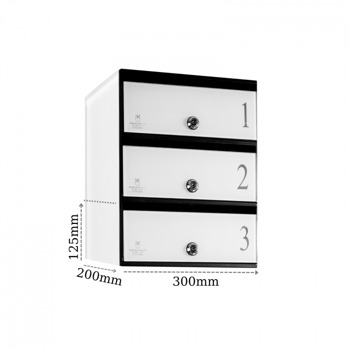 Cutie Postala Bloc Sticla Lacobel MODUL - Logo + Numar Personalizat [2]