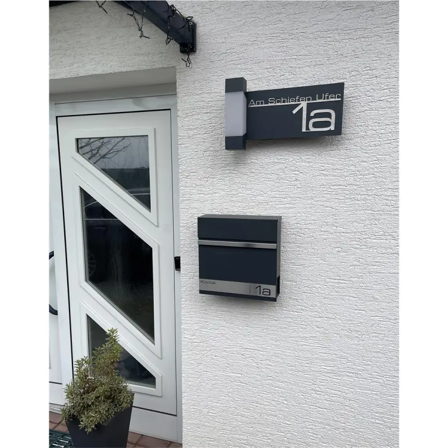Lampă de exterior LED | Antracit | Inscripție din oțel inoxidabil | Steinbach [8]