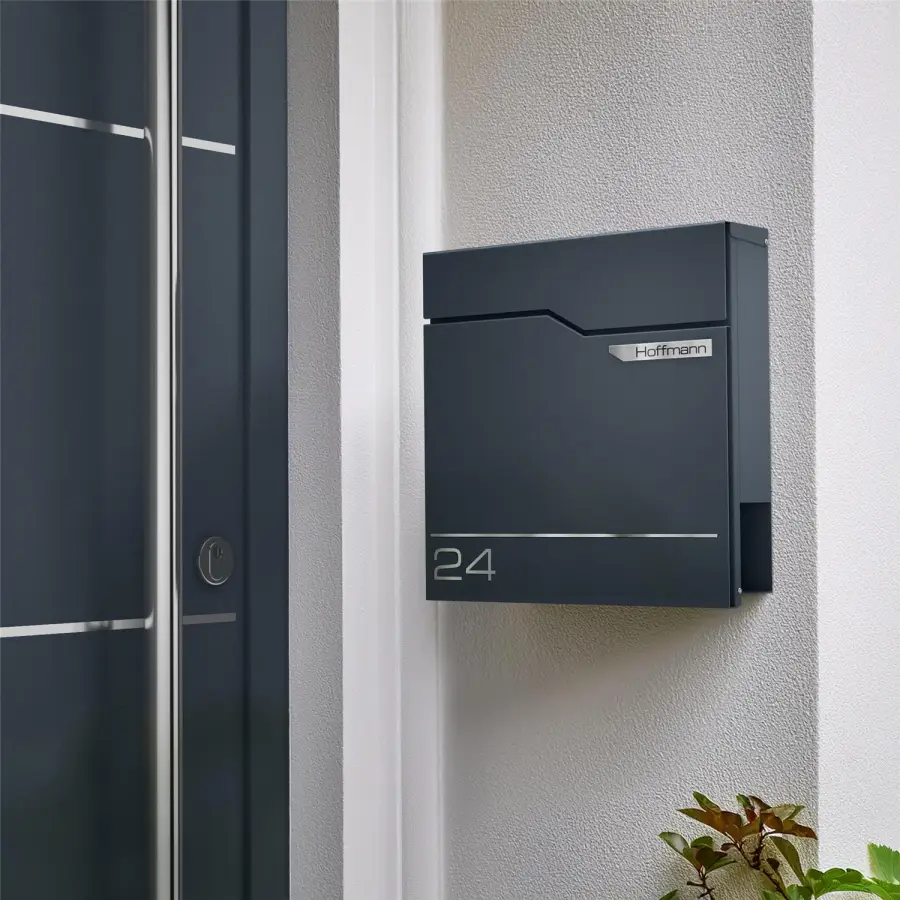 Cutia poștală Mimo Elvo Gri Antracit plăcuță de identificare interschimbabilă Personalizata [11]