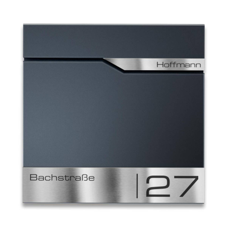 Cutie poștală independentă 2 buc din oțel inoxidabil MimoElvo pentru clădiri de apartamente cu gravare laser  | ral 7016 Personalizata [8]