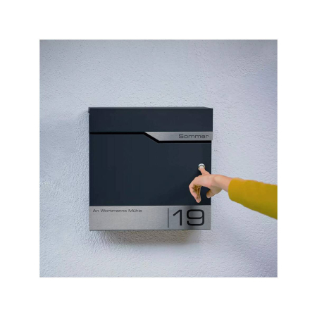 Cutie poștală MimoElvo cu sonerie wireless | personalizată cu gravură | plăcuță de identificare din oțel inoxidabil [1]