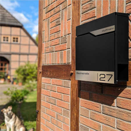 Cutie postala MimoElvo negru RAL 9005 otel| Personalizata [3]
