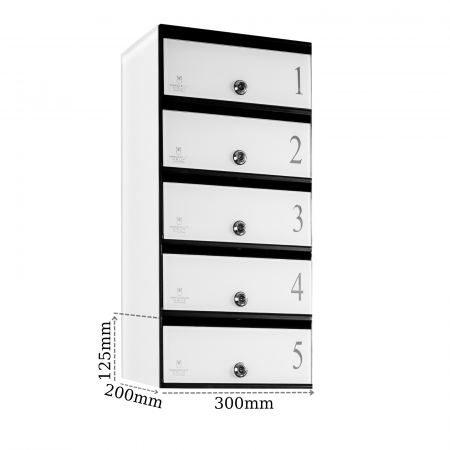 Cutie Postala Bloc Sticla Lacobel MODUL - Logo + Numar Personalizat [1]