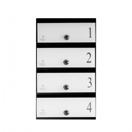 Cutie postala bloc - Cutie Postala Bloc Sticla Lacobel MODUL - Logo + Numar Personalizat
