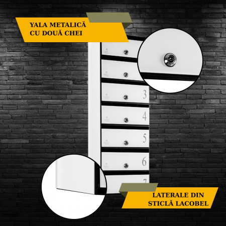 Cutie Postala Bloc Sticla Lacobel MODUL - Logo + Numar Personalizat [3]