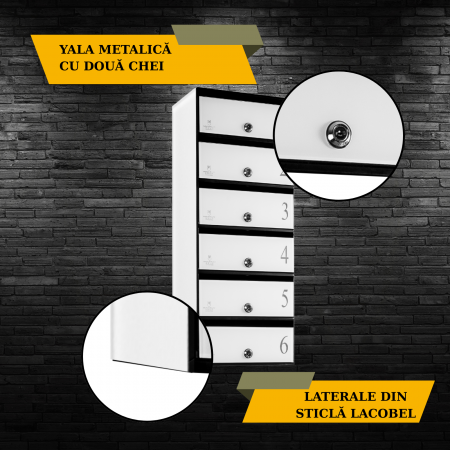 Cutie Postala Bloc Sticla Lacobel MODUL - Logo + Numar Personalizat [4]