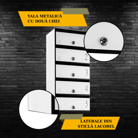 Cutie Postala Bloc Sticla Lacobel MODUL - Logo + Numar Personalizat [3]