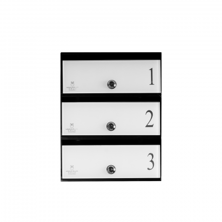Cutie postala bloc - Cutie Postala Bloc Sticla Lacobel MODUL - Logo + Numar Personalizat