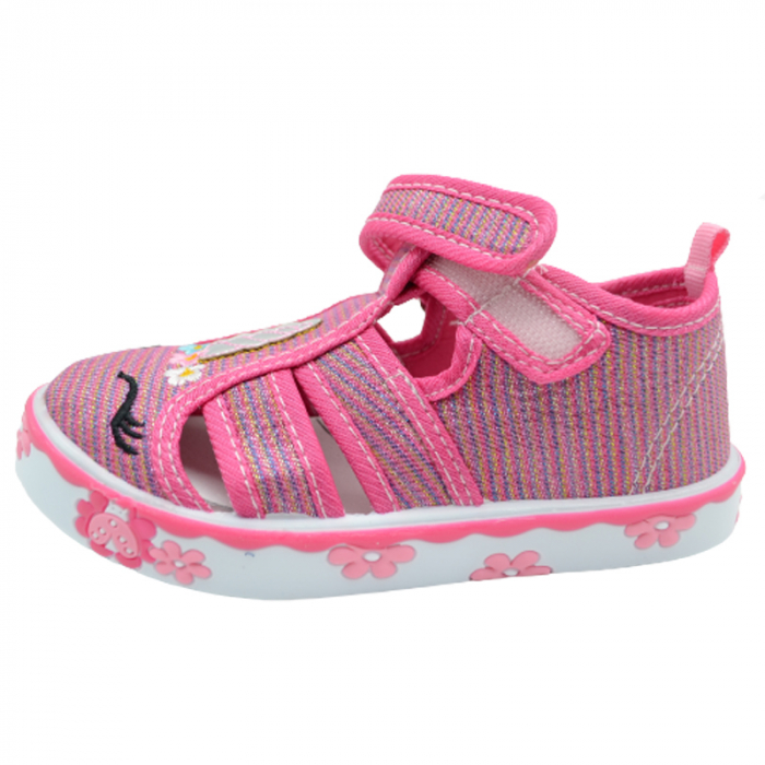 Sandale din panza pentru fete American Club TEN75/22, Fucsia [5]