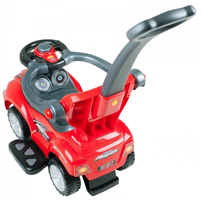 Masinuta 3 in 1 pentru copii BabyMix Deluxe Mega Car 021026, Rosu [3]