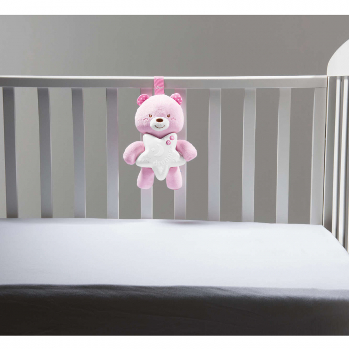 Lampa de veghe muzicala Chicco First Dreams Goodnight Bear 079704, Roz [3]