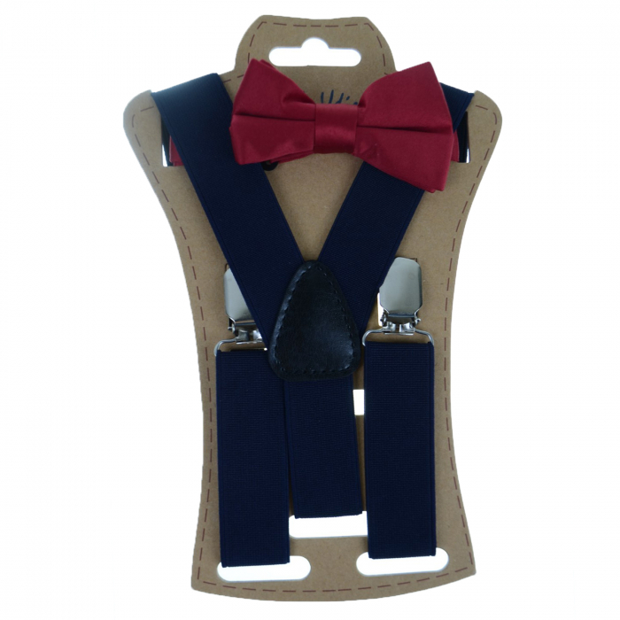 Set doua piese bretele si papion pentru baieti Topgal 090215-1, Bleumarin [2]