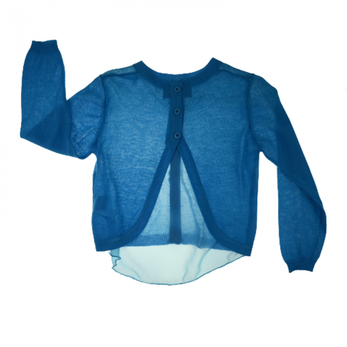 Cardigan cu maneca lunga pentru fete Mini Junior CPFML-A105, Albastru [2]