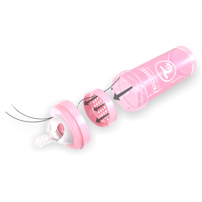 Biberon din polipropilena cu tetina din silicon 260 ml 2+ luni Twistshake Anti-colic 122551 [3]