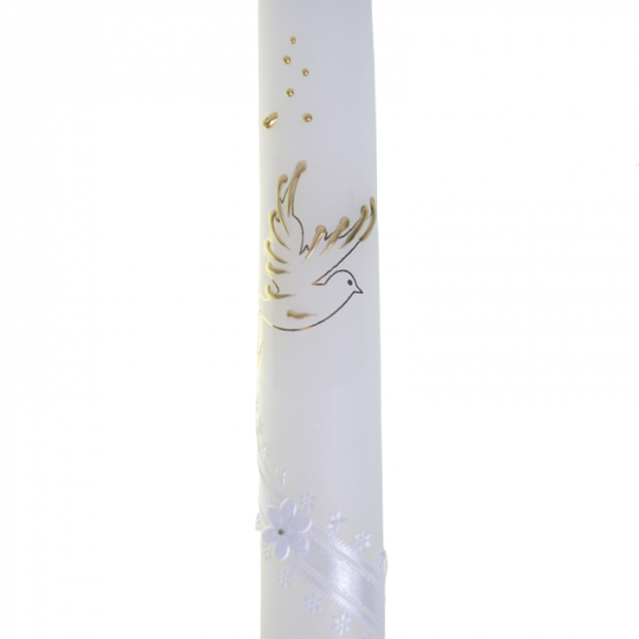Lumanare pentru botez 40 cm x 3 cm Mini Junior LB-123A, Alb [3]