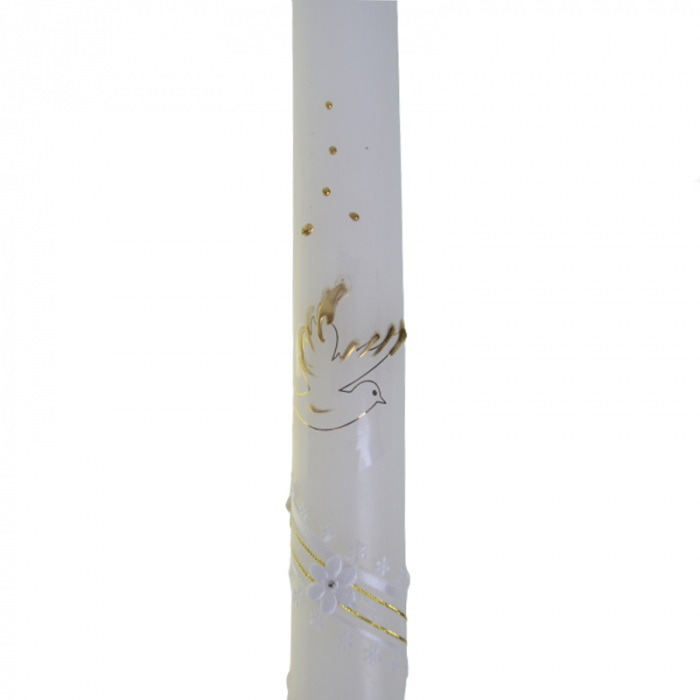 Lumanare pentru botez 40 cm x 3 cm Mini Junior LB-123E, Alb [3]