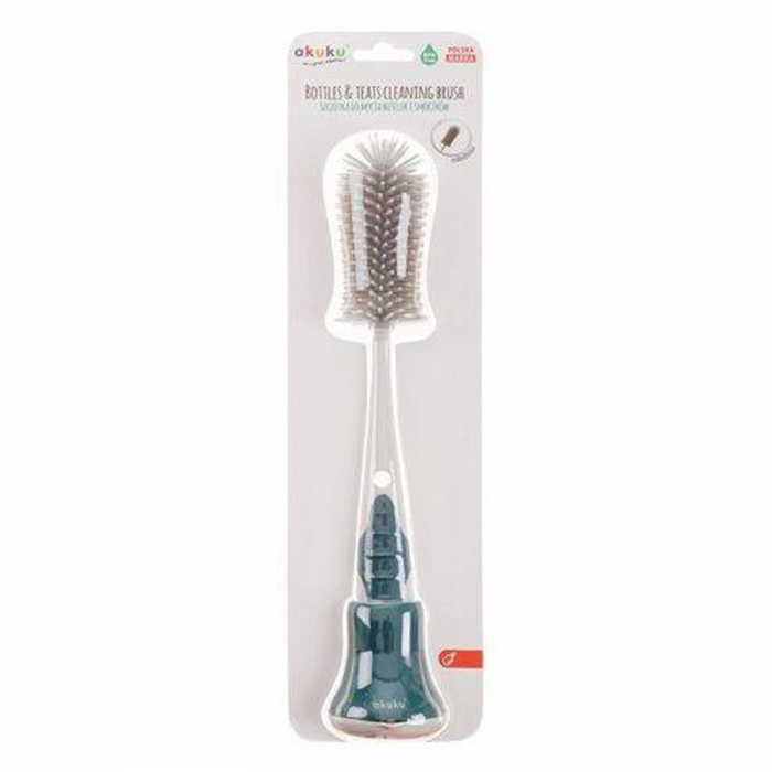Set 2 perii din silicon pentru curatarea biberoanelor si a tetinelor Akuku A0511, Verde [2]
