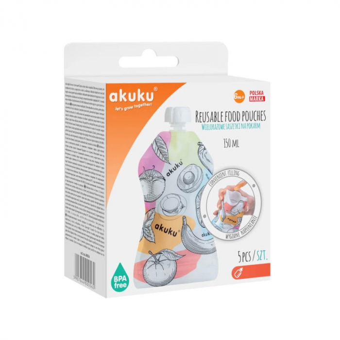 Punga reutilizabila pentru mancare copii Akuku A0056, Multicolor [4]