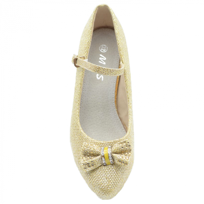 Pantofi eleganti cu toc pentru fete MRS M1282-AU, Auriu [2]