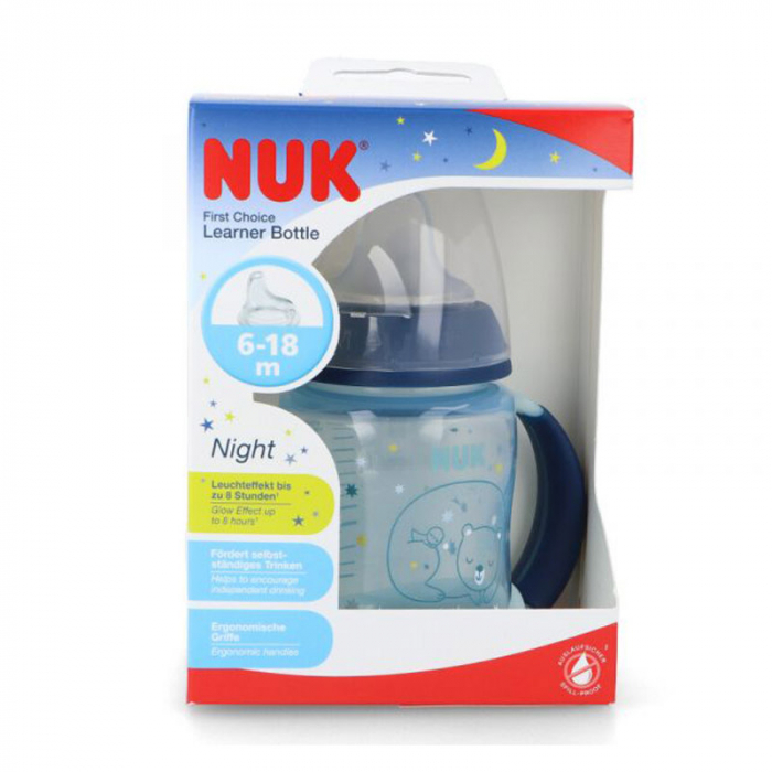 Biberon cu cioc si manere 150 ml 6-18 luni Nuk First Choice Night 215326 [2]