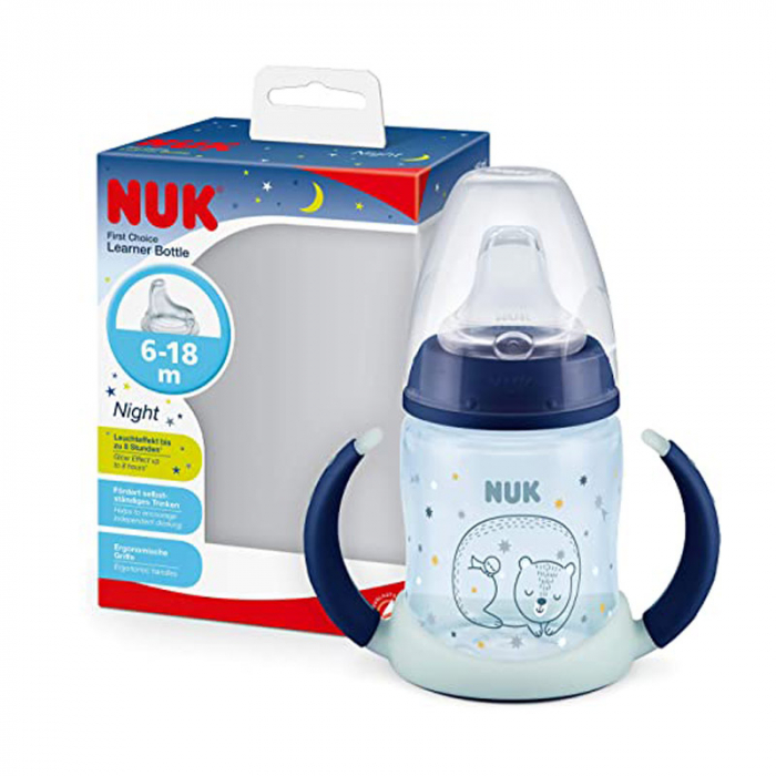 Biberon cu cioc si manere 150 ml 6-18 luni Nuk First Choice Night 215326 [3]