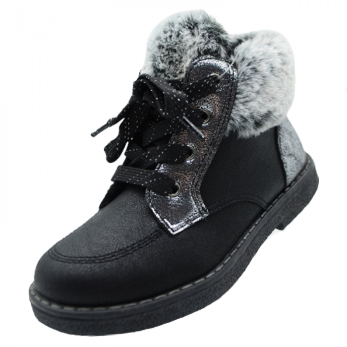 Ghete imblanite pentru fete American Club G-C17607B, Negru [1]