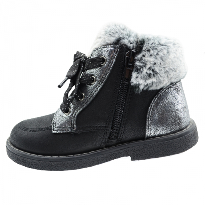 Ghete imblanite pentru fete American Club G-C17607B, Negru [3]