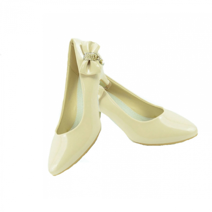 Pantofi cu toc pentru fete MRS M12081S, Crem [3]