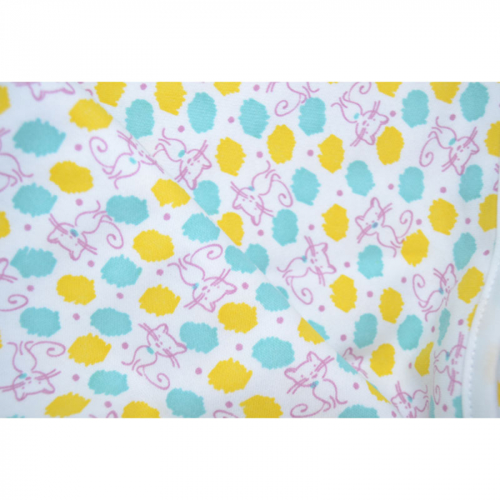 Pled bumbac cu 2 straturi 80 x 70 cm Mini Junior PMJPC-08, Multicolor [2]