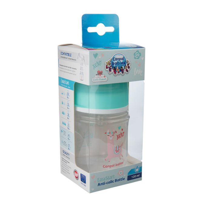 Biberon din polipropilena cu tetina din silicon 120 ml 0+ luni Canpol Babies 35/220T [4]