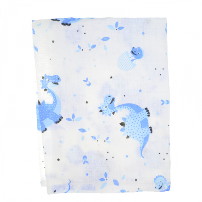 Paturica muselina din bumbac pentru bebelusi 75 x 55 cm Mini Junior FNTMJ-B, Multicolor [1]