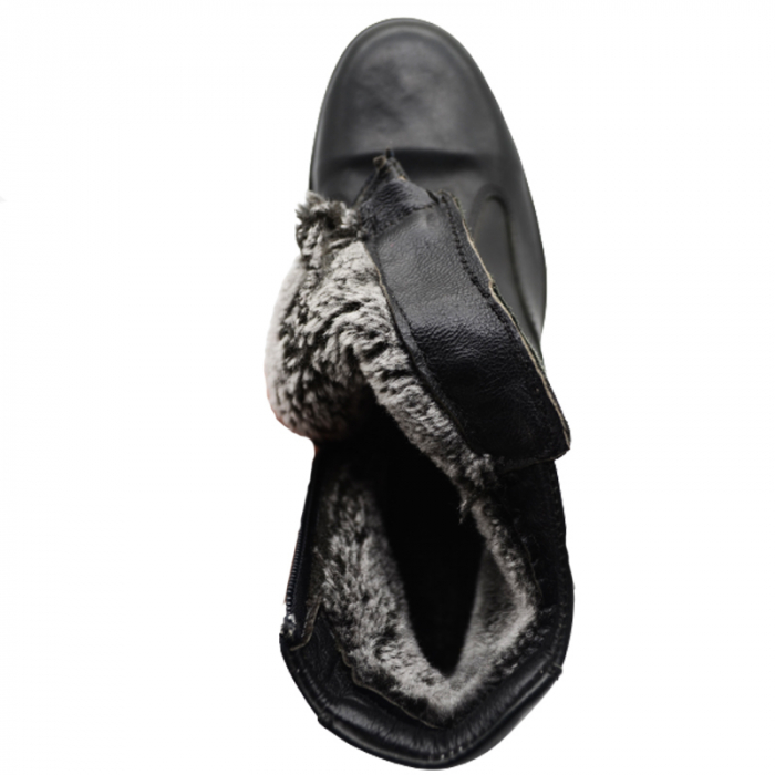 Cizme imblanite din piele pentru fete Mini Junior GPPF-123, Negru [4]