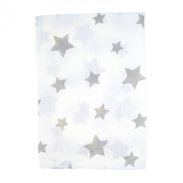 Paturica muselina din bumbac pentru bebelusi 75 x 55 cm Mini Junior FNTMJ-C, Multicolor [1]