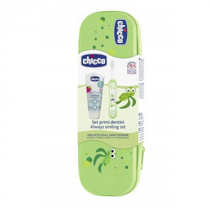 Set periuta de dinti cu capac si pasta de dinti Chicco G-4025, Verde [2]